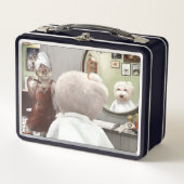 Whimsisches Friseursalon Metall Brotdose (Vorderseite)