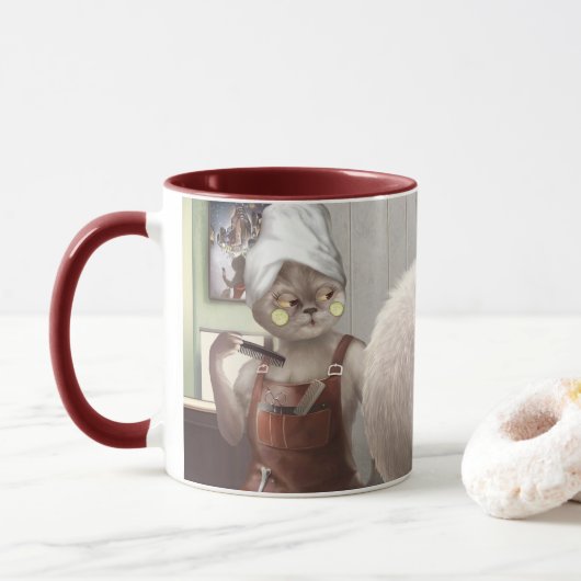 Whimsisches Friseursalon Tasse (Mit Donut)