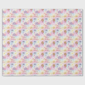 Whimsisches Geburt-Aquarellmuster Geschenkpapier (Flach)