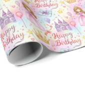 Whimsisches Geburt-Aquarellmuster Geschenkpapier (Rolleneckpunkt)