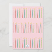 Whimsisches Geburtstagskuchen Retro Girly Pink Einladung (Rückseite)