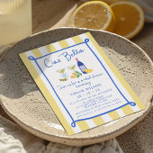 Whimsisches Gelbblau Ciao Bella Brautparty Einladung