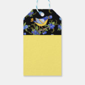 Whimsisches Gelbvögel & Blueberries Blk-Geschenk-T Geschenkanhänger (Rückseite)