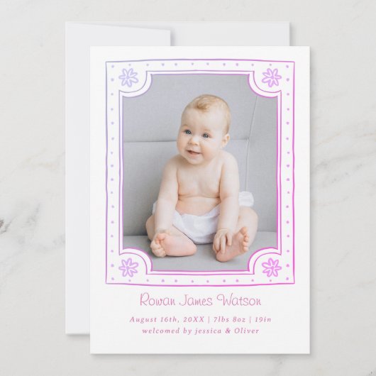 Whimsisches gerahmtes Foto spielerisches Design Ankündigung (Vorderseite)