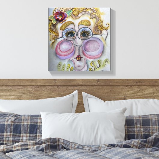 Whimsisches Gesicht auf der Leinwand (Insitu (Schlafzimmer))