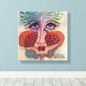 Whimsisches Gesicht auf der Leinwand (Insitu (Holzboden))