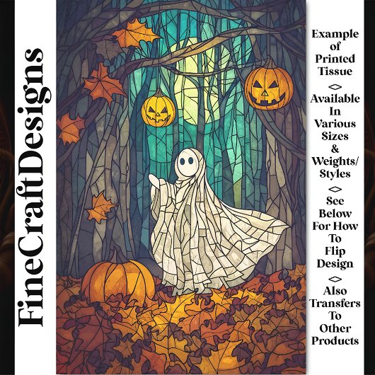 Whimsisches Ghost-Glas AB5 Dekoupage Seidenpapier