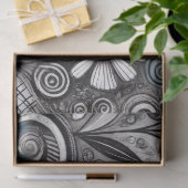 Whimsisches Graustufen-Schwarz-weiße Dekoupage Seidenpapier (Geschenk)