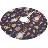 Whimsisches Halloween: Gnomes & Pumpkins Polyester Weihnachtsbaumdecke (Schrägansicht)