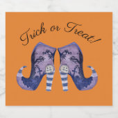 Whimsisches Halloween Hexenstiefel anpassbar Bierflaschenetikett (Einzelnes Label)