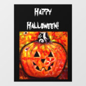 Whimsisches Halloween-Jack-O-Lantern Abstrakt-Oran Fensteraufkleber (Blatt)