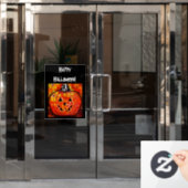 Whimsisches Halloween-Jack-O-Lantern Abstrakt-Oran Fensteraufkleber (Büro Tür)