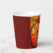 Whimsisches Halloween-Jack-O-Lantern Abstrakt-Oran Pappbecher (Rechts)