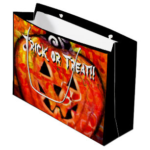 Whimsisches Halloween-Jack-O-Lantern Personalisier Große Geschenktüte