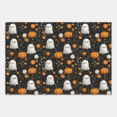 Whimsisches Halloween-Niedliches Ghosts & Pumpkins Geschenkpapier Set (Vorderseite 3)