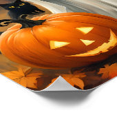 Whimsisches Halloween Night - Ghoful Cat Poster (Ecke)