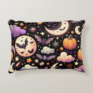 Whimsisches Halloween Night Sky Muster Dekokissen
