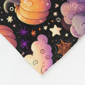 Whimsisches Halloween Night Sky Muster Fleecedecke (Ecke)
