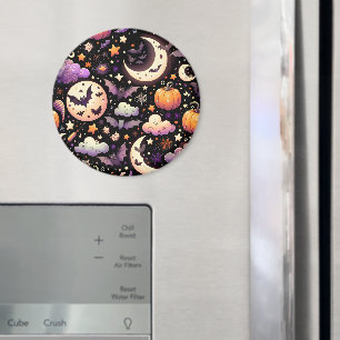 Whimsisches Halloween Night Sky Muster Magnet