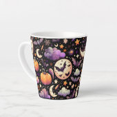 Whimsisches Halloween Night Sky Muster Milchtasse (Linke Ecke)