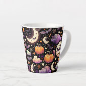 Whimsisches Halloween Night Sky Muster Milchtasse (Rechte Ecke)
