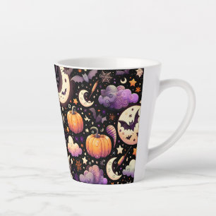 Whimsisches Halloween Night Sky Muster Milchtasse