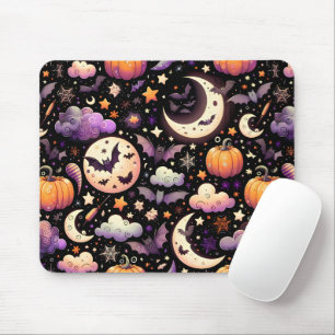 Whimsisches Halloween Night Sky Muster Mousepad