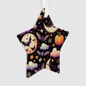 Whimsisches Halloween Night Sky Muster Ornament (Vorderseite)