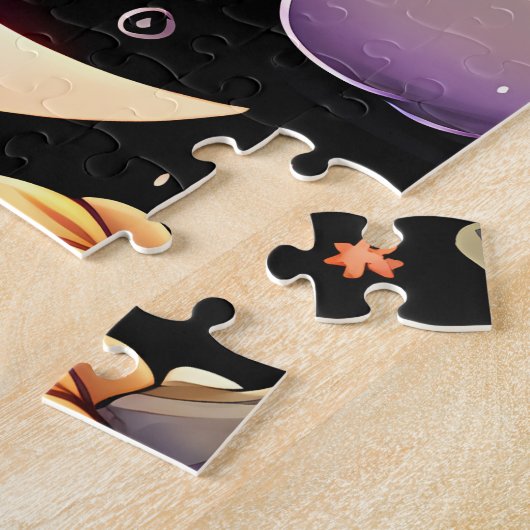 Whimsisches Halloween Night Sky Muster Puzzle (Seite)