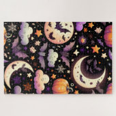 Whimsisches Halloween Night Sky Muster Puzzle (Horizontal)
