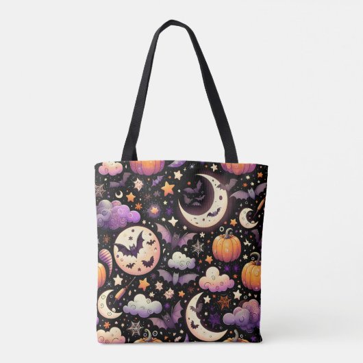 Whimsisches Halloween Night Sky Muster Tasche (Rückseite)