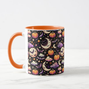Whimsisches Halloween Night Sky Muster Tasse