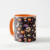 Whimsisches Halloween Night Sky Muster Tasse (Vorderseite Links)