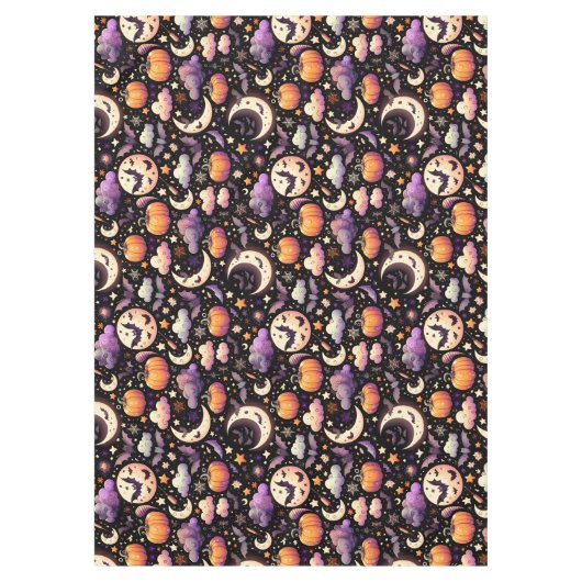 Whimsisches Halloween Night Sky Muster Tischdecke (Vorderseite)