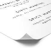 Whimsisches handgeschriebenes Cocktailmenü Poster (Ecke)