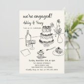 Whimsisches Handgezeichnetes, undurchsichtiges Eng Einladung (Stehend Vorderseite)