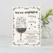 Whimsisches Handgezeichnetes, undurchsichtiges Eng Einladung (Stehend Vorderseite)