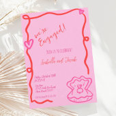 Whimsisches Handgezeichnetes, verrücktes Wavy-Enga Einladung