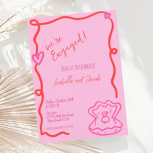 Whimsisches Handgezeichnetes, verrücktes Wavy-Enga Einladung