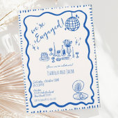 Whimsisches Handgezeichnetes, verrücktes Wavy-Enga Einladung