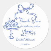 Whimsisches handgezogenes Bugbridal-Gastgeschenk Runder Aufkleber (Vorderseite)