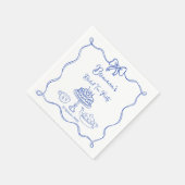 Whimsisches handgezogenes Bugbridal-Party Serviette (Ecke)