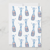 Whimsisches Handgezogenes Petals Prosecco-Brautpar Einladung (Rückseite)