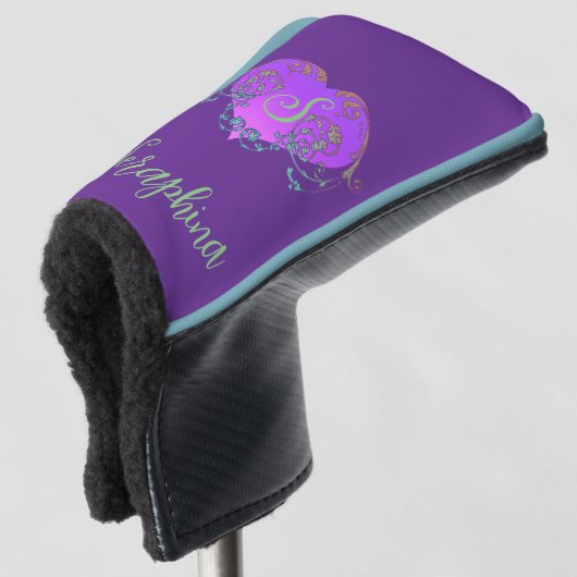 Whimsisches Herz Personalisiert Golf Headcover (3/4 Vorderseite)