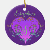 Whimsisches Herz Personalisiert Keramik Ornament (Vorne)