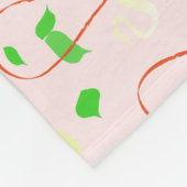 Whimsisches Herz- und Blattdesign Fleecedecke (Ecke)