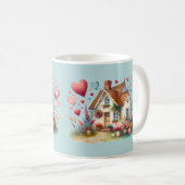 Whimsisches Herzklopftheater Kunst Kaffeetasse (VorderseiteRechts)