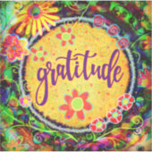 Whimsisches Hübsches florales Dankbarkeit Inspiriv Aufkleber (Vorderseite)