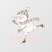 Whimsisches Ice Skaten Snowmen Fensteraufkleber (Blatt)