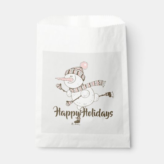 Whimsisches Ice Skaten Snowmen Geschenktütchen (Vorderseite)